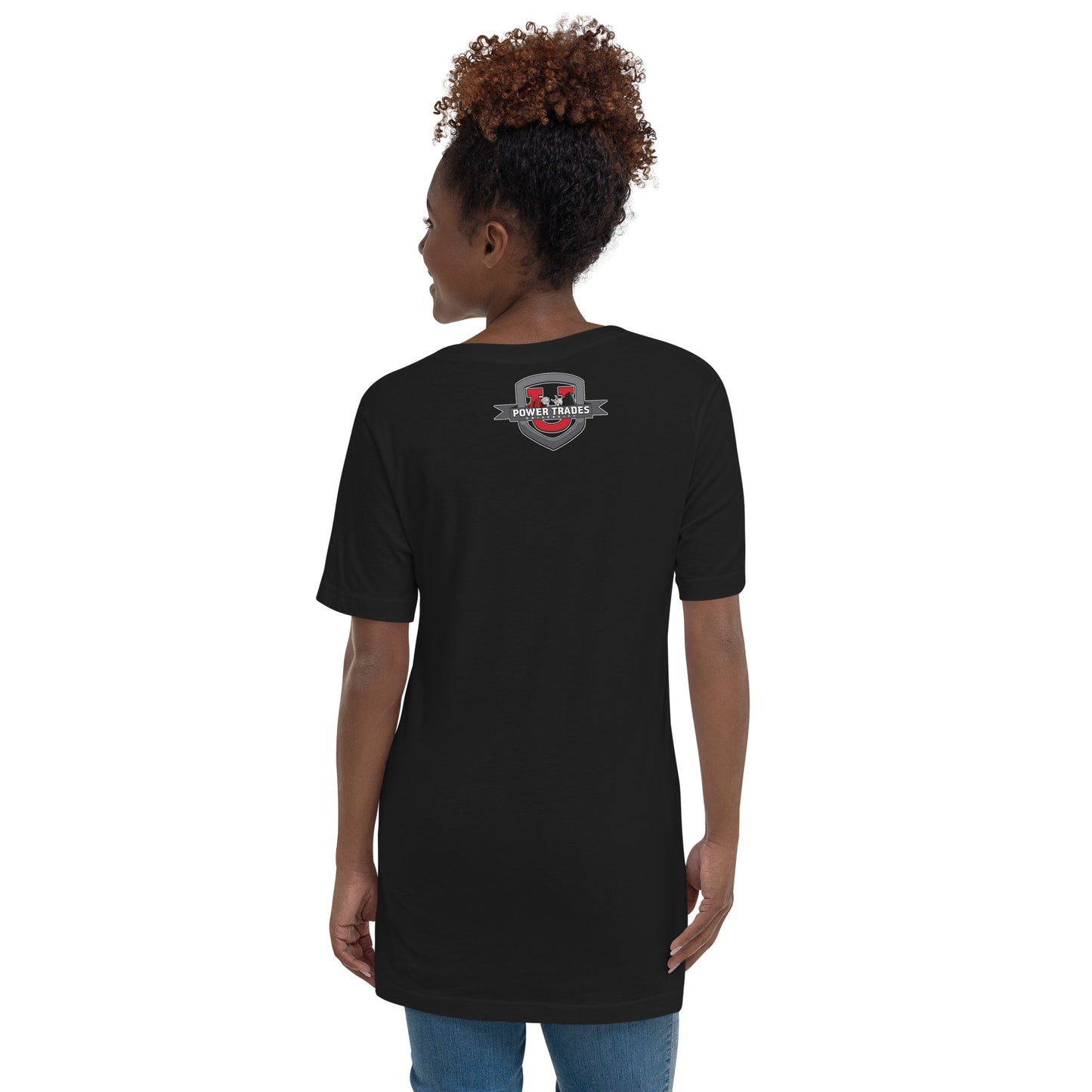 Unisex Power Trades University Logo Short Sleeve V-Neck T-shirt